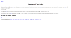 Desktop Screenshot of illusion-of-knowledge.behaviouralfinance.net